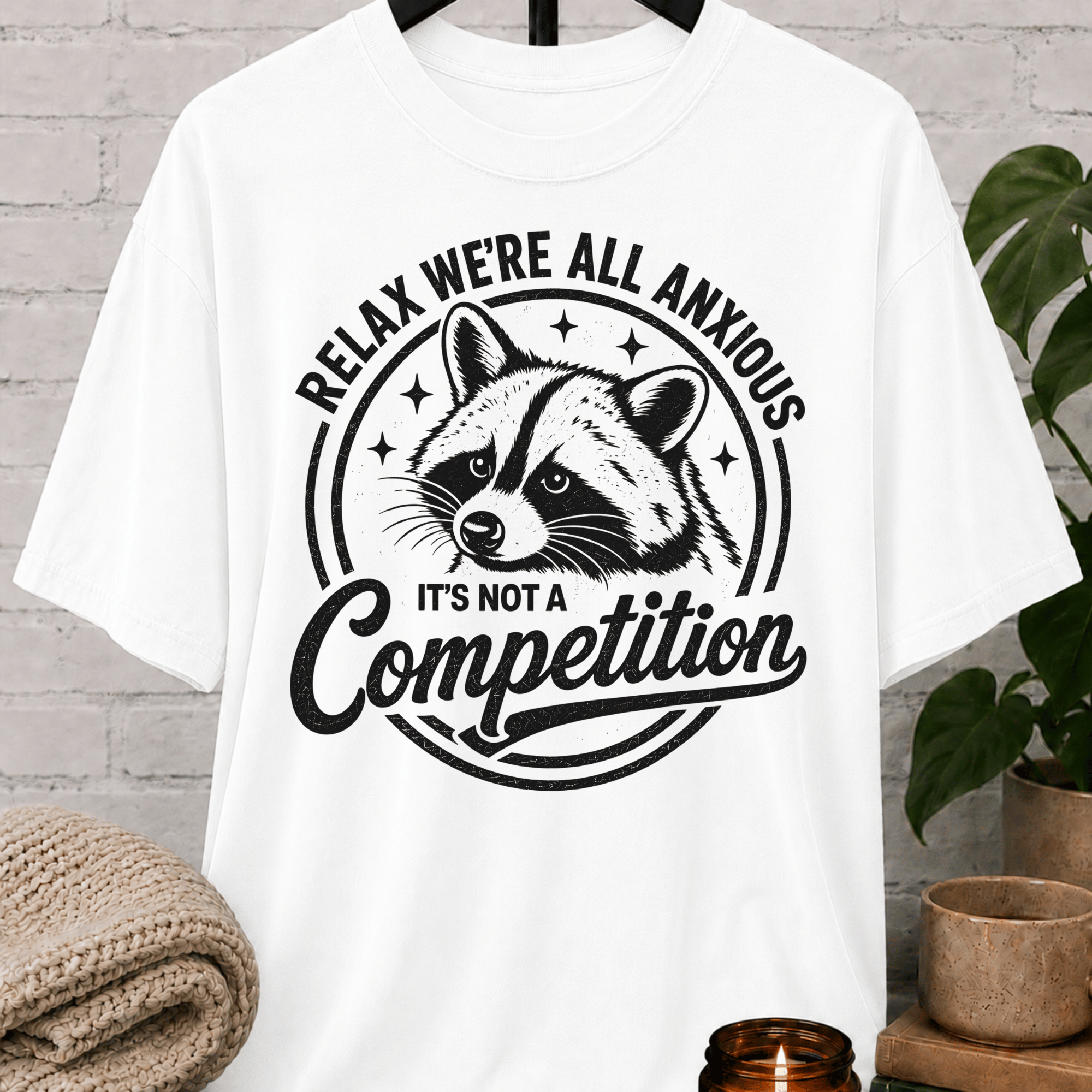 Relax We're All Anxious Raccoon T-Shirt