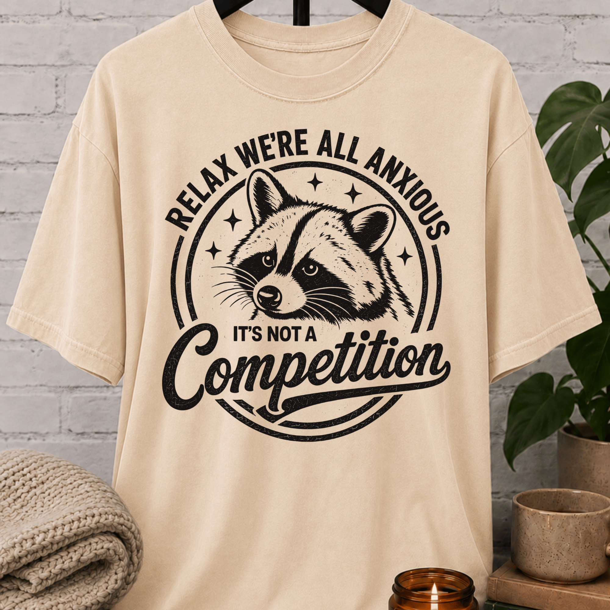 Relax We're All Anxious Raccoon T-Shirt