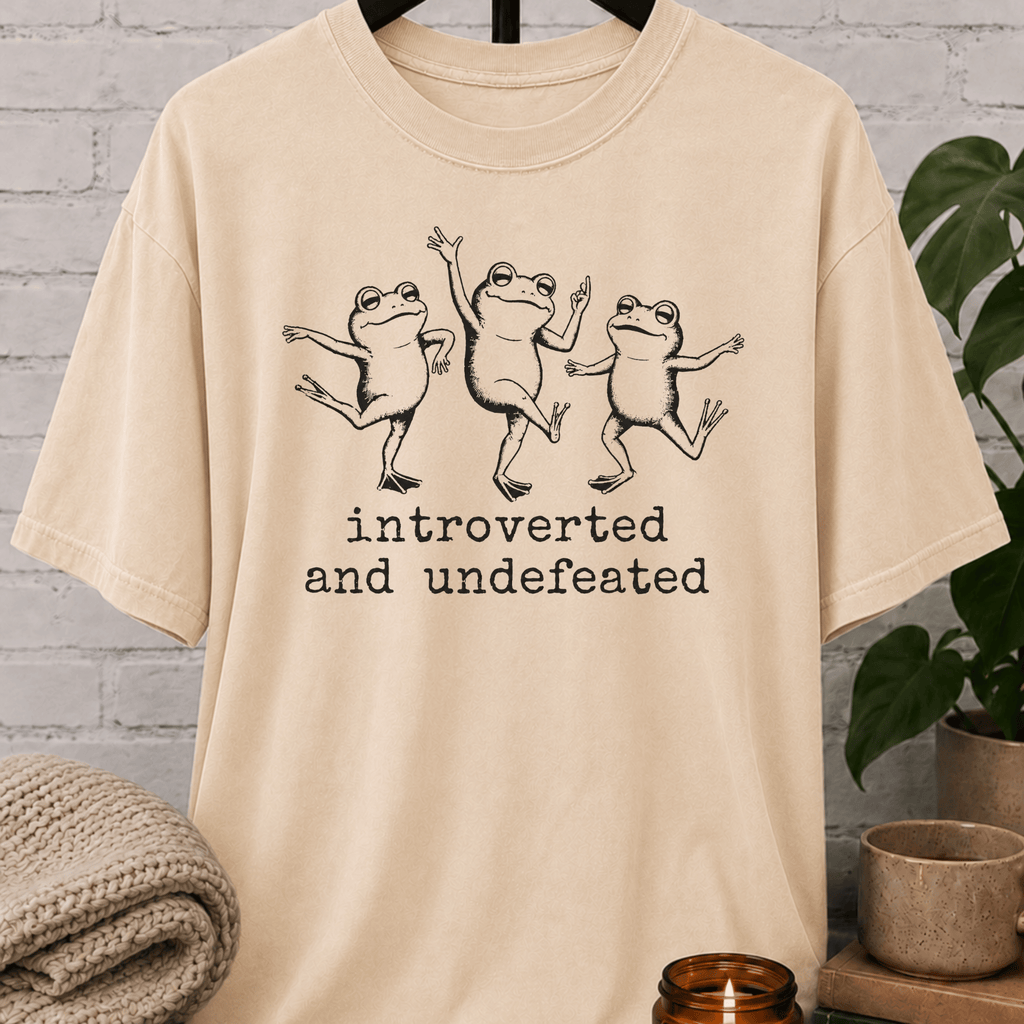 Introverted and Undefeated Frog T-Shirt