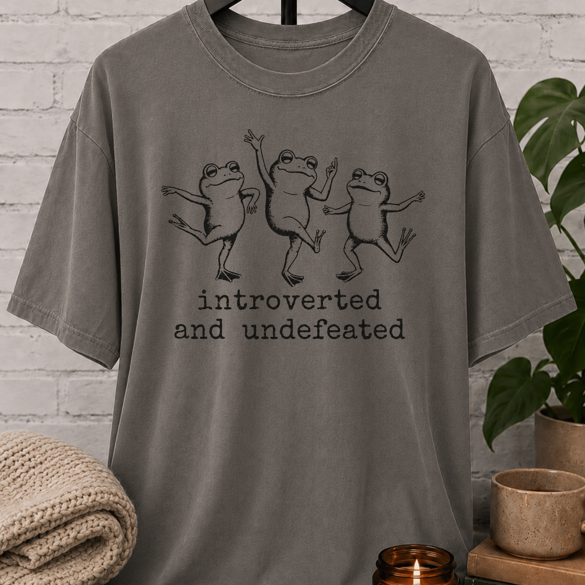 Introverted and Undefeated Frog T-Shirt