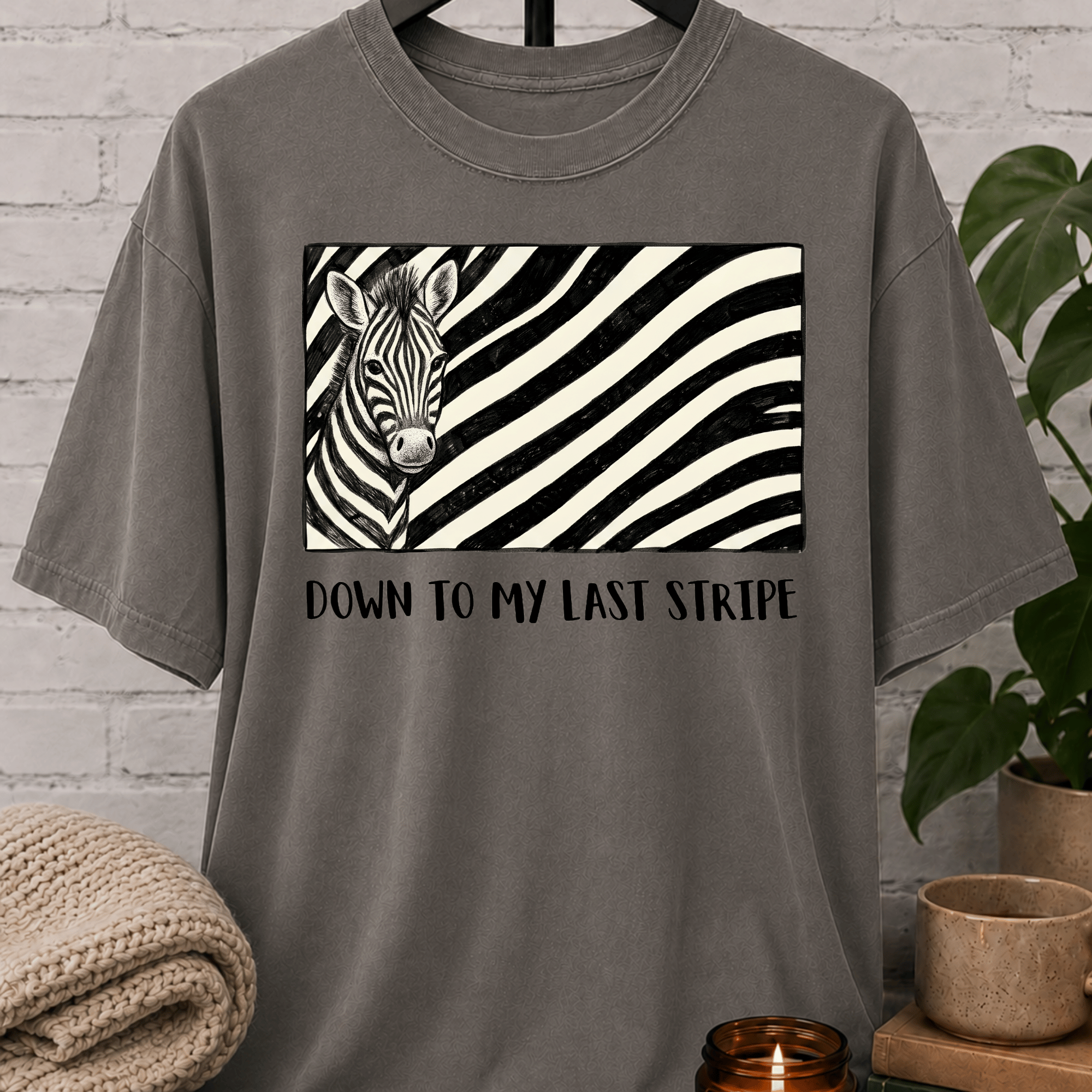 Down to My Last Stripe Funny Zebra T-Shirt
