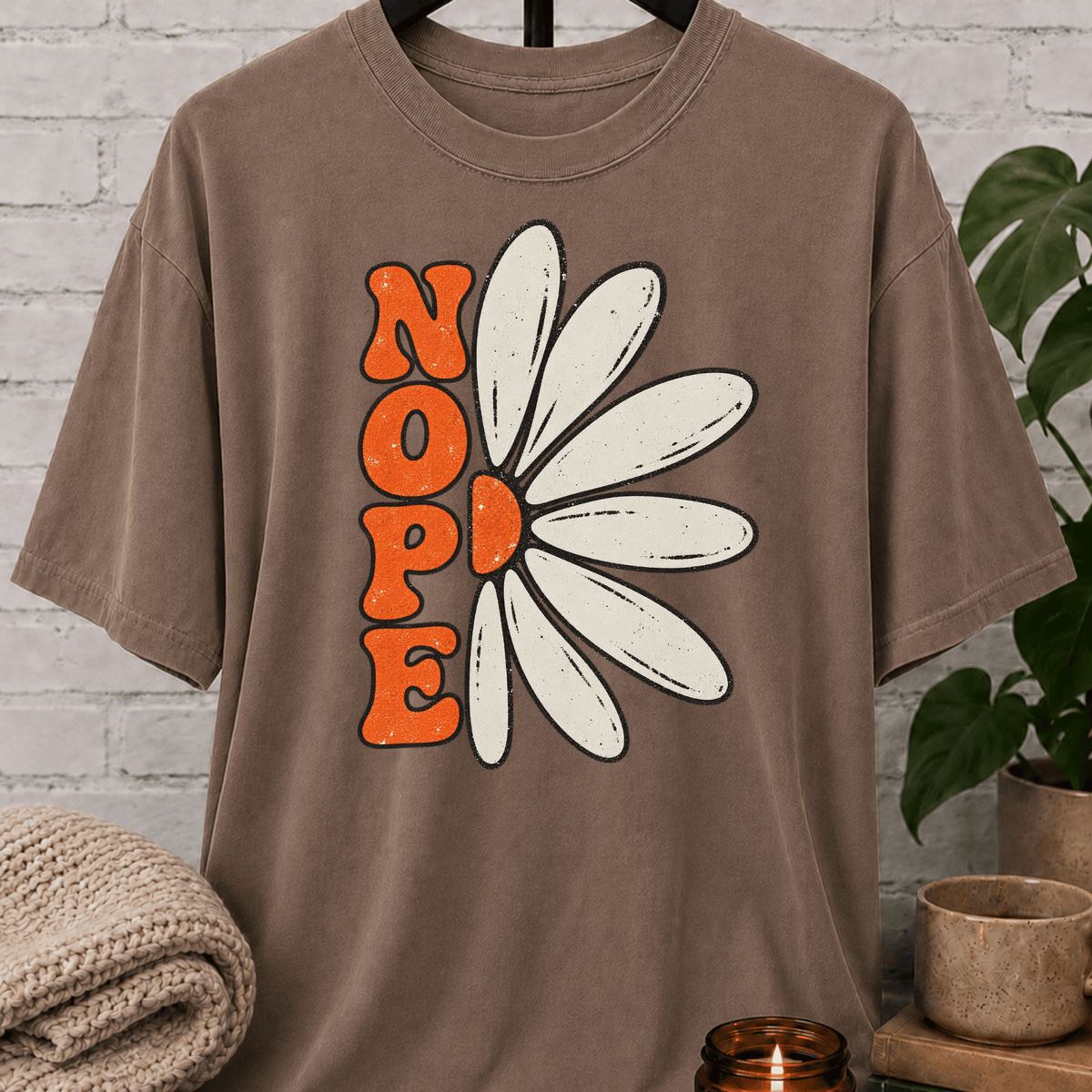 Nope Sarcastic Flower T-Shirt