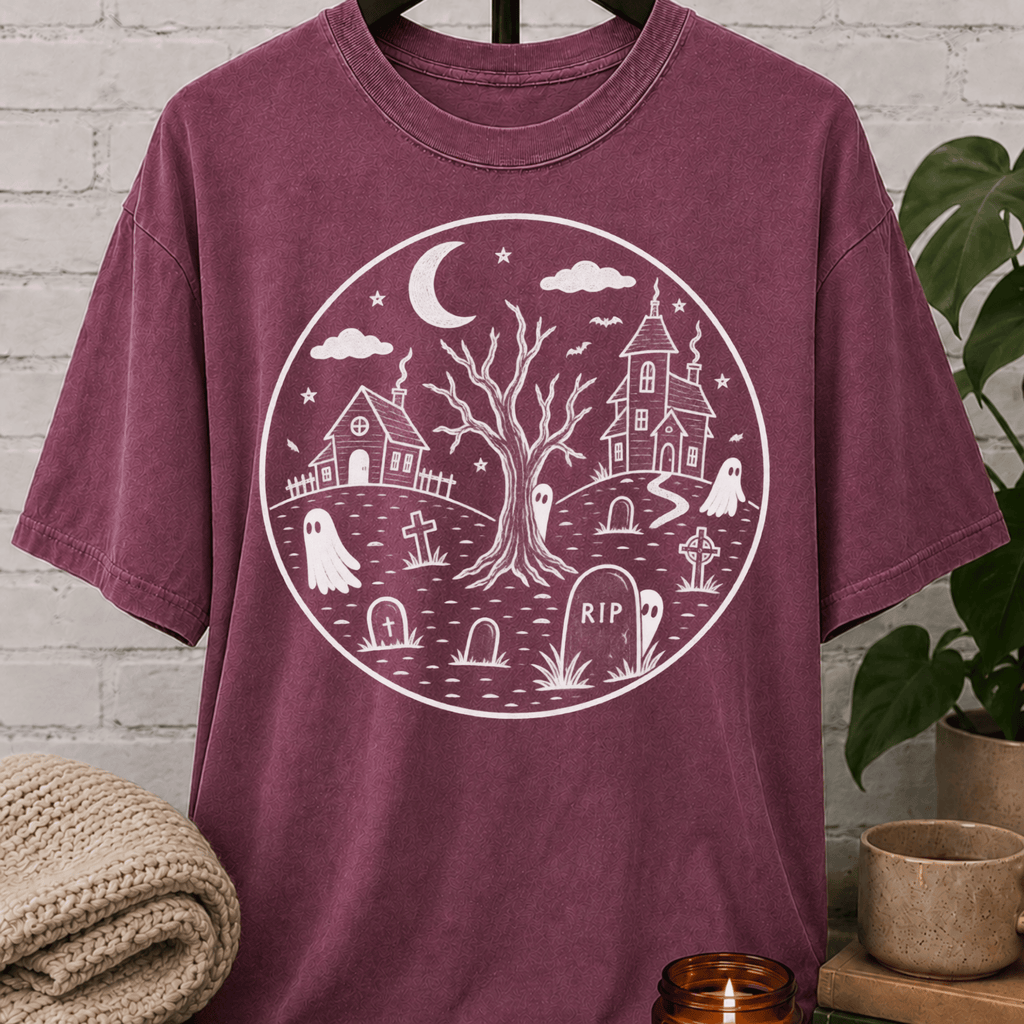 Ghost Graveyard Halloween T-Shirt