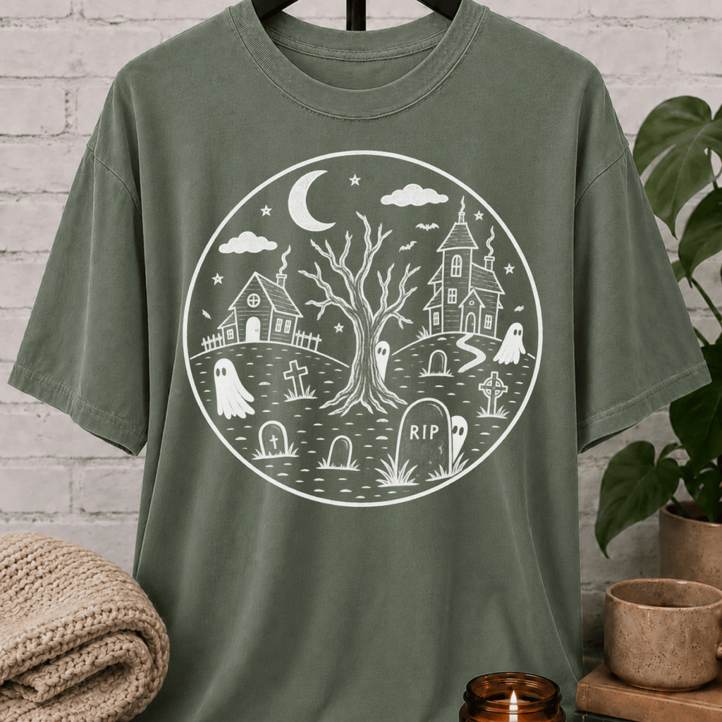 Ghost Graveyard Halloween T-Shirt