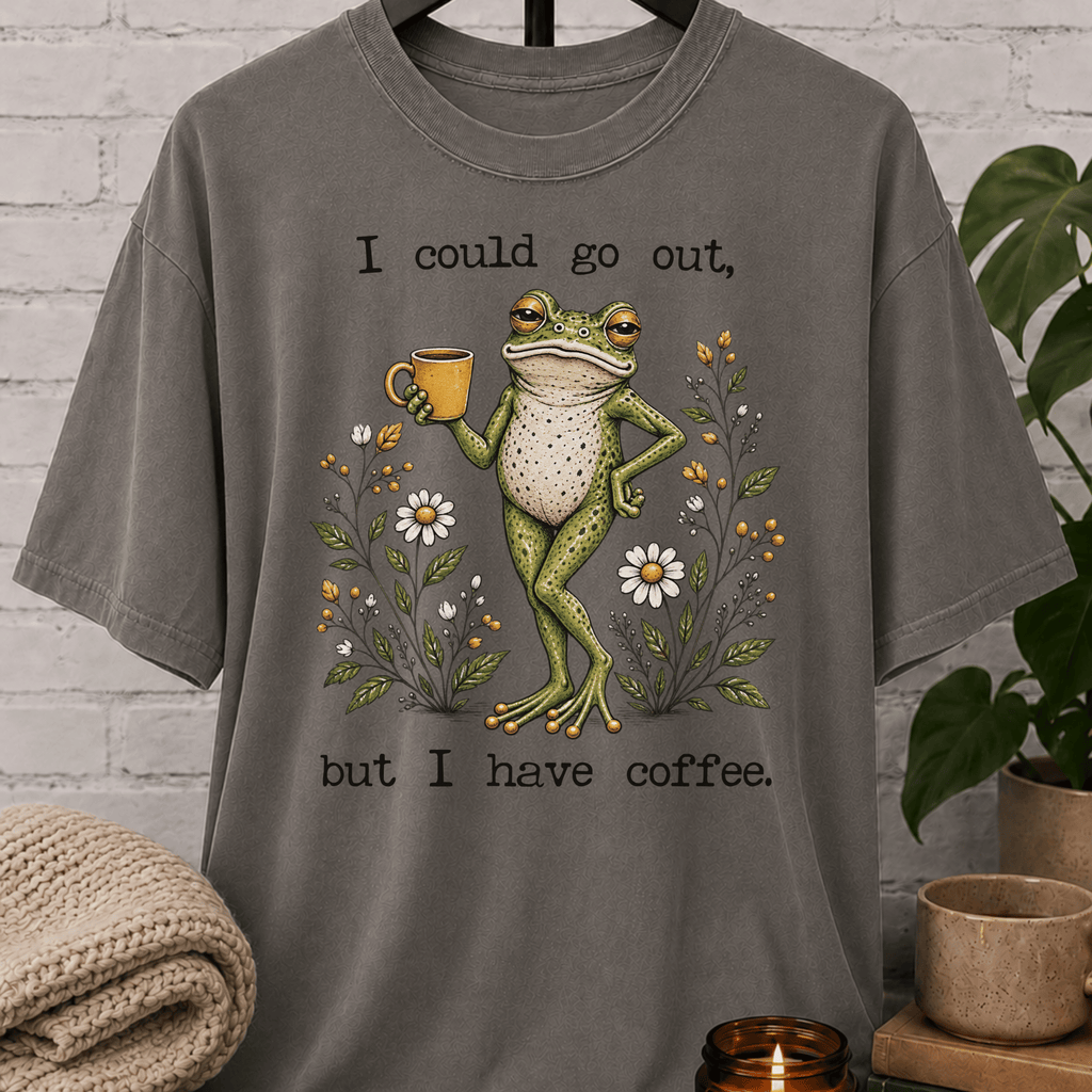 I Could Go Out Coffee Frog T-Shirt