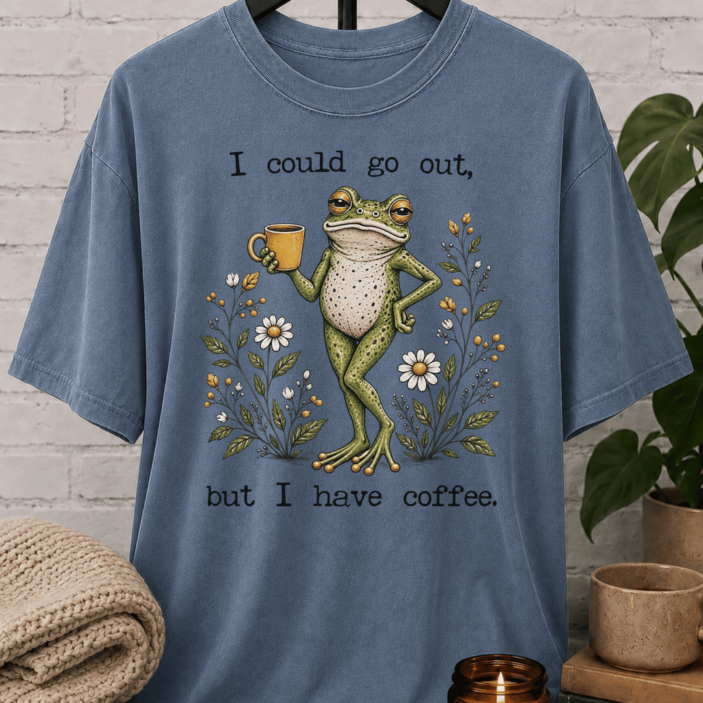I Could Go Out Coffee Frog T-Shirt