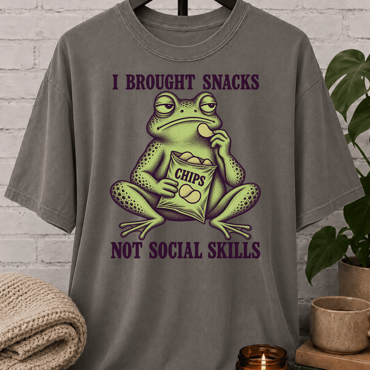 Snacks Not Social Skills Frog T-Shirt