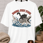 Doing Just Fine Black Cat T-Shirt