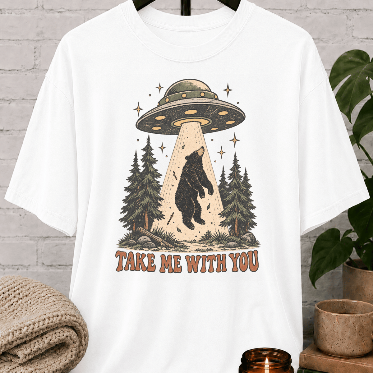 Take Me With You UFO Bear T-Shirt