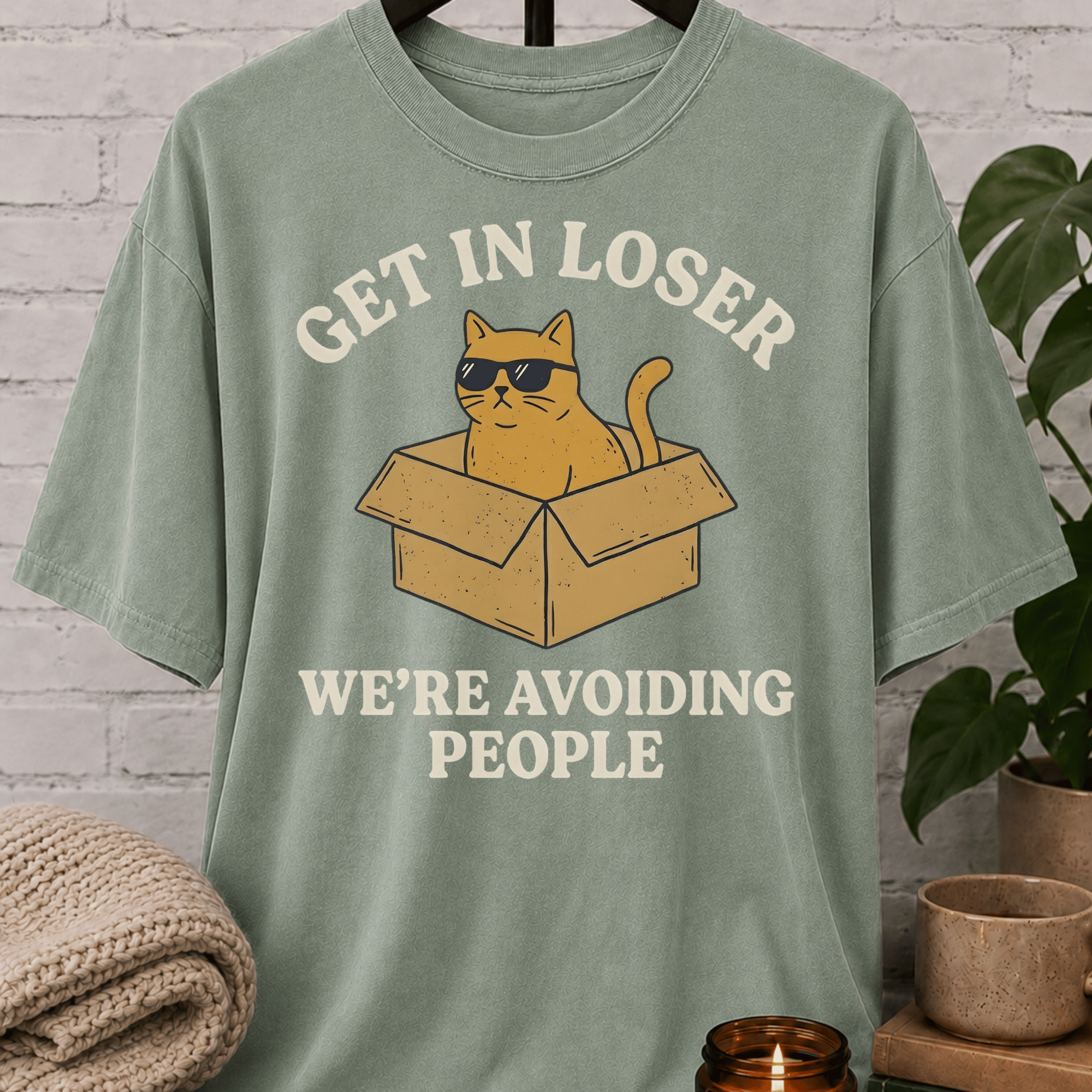 Get In Loser Avoiding People Cat T-Shirt