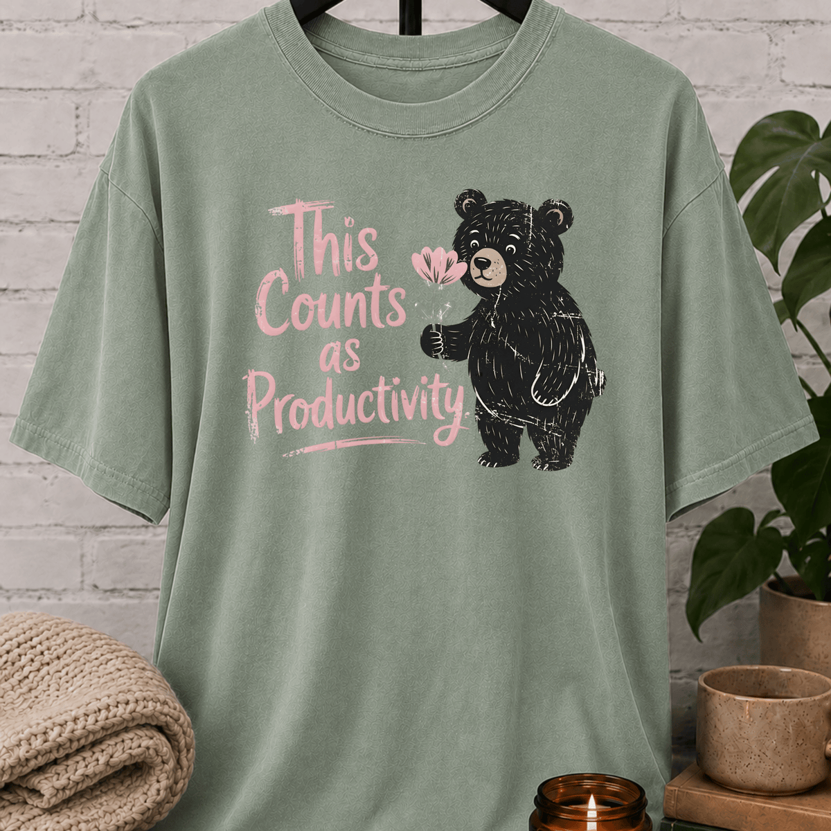 This Counts as Productivity Bear T-Shirt