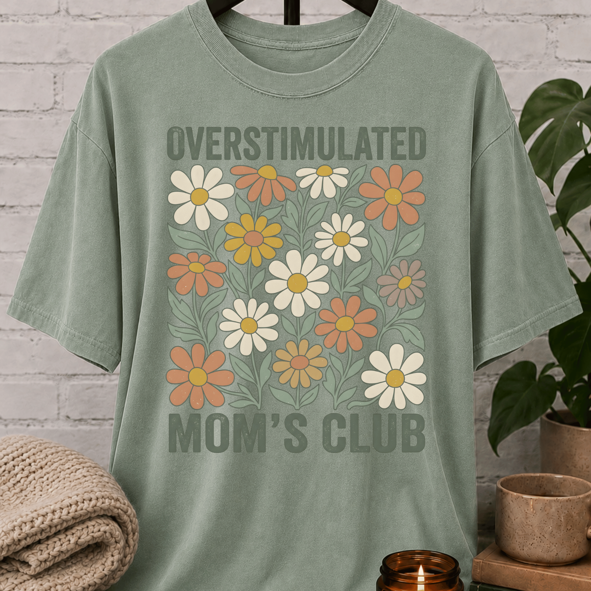 Overstimulated Mom's Club Floral T-Shirt