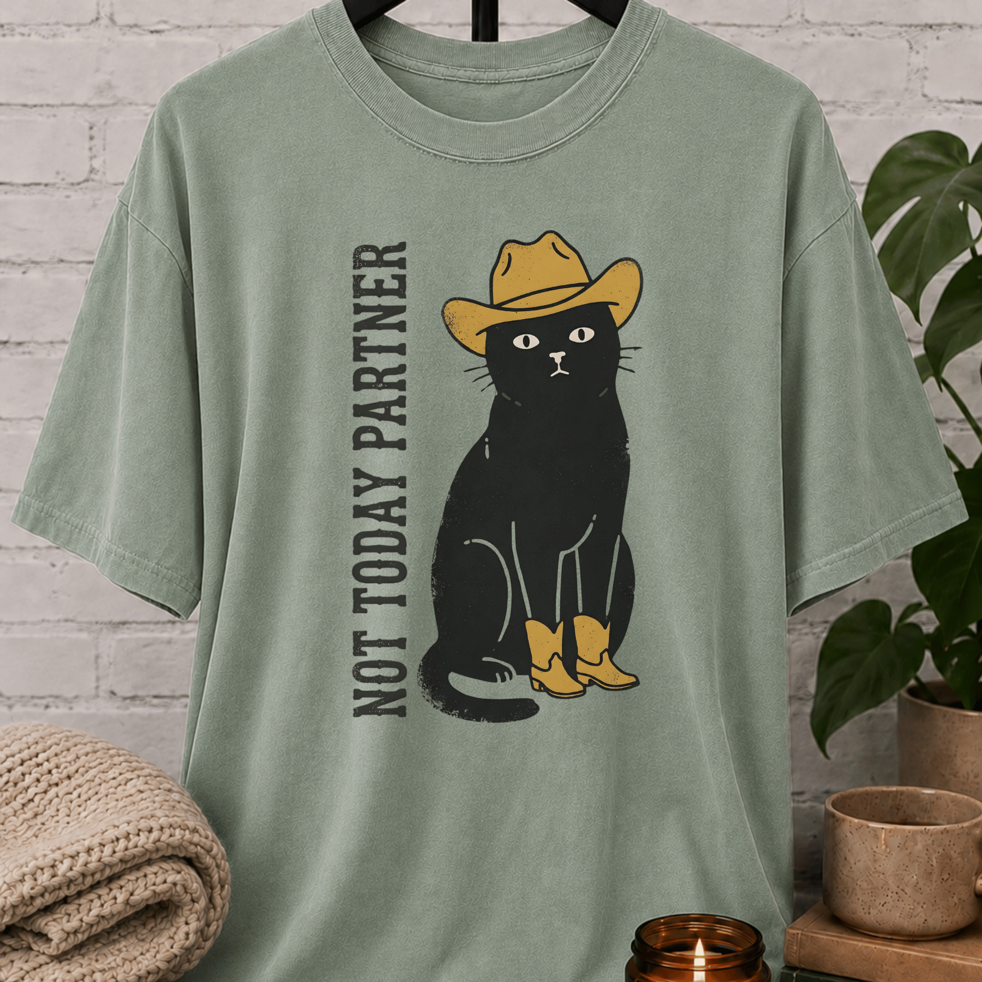 Not Today Partner Western Cat T-Shirt