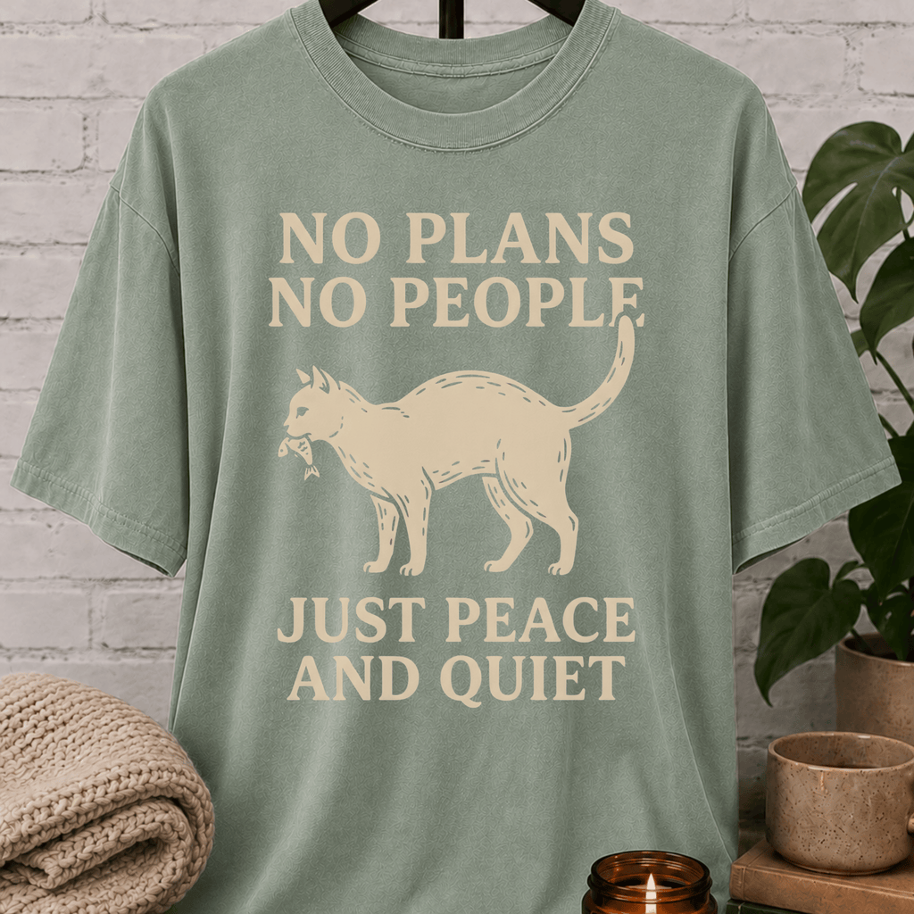 No Plans No People Cat T-Shirt