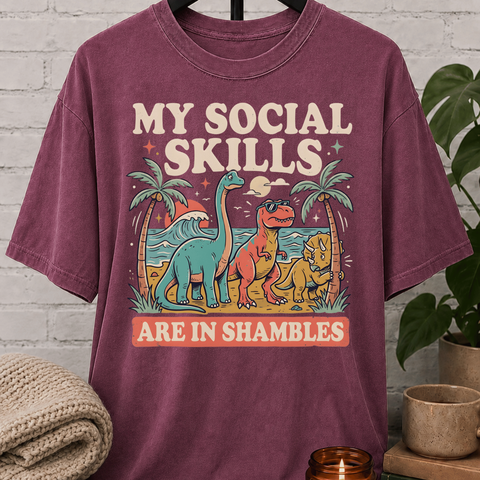 Social Skills Are In Shambles Dinosaur T-Shirt