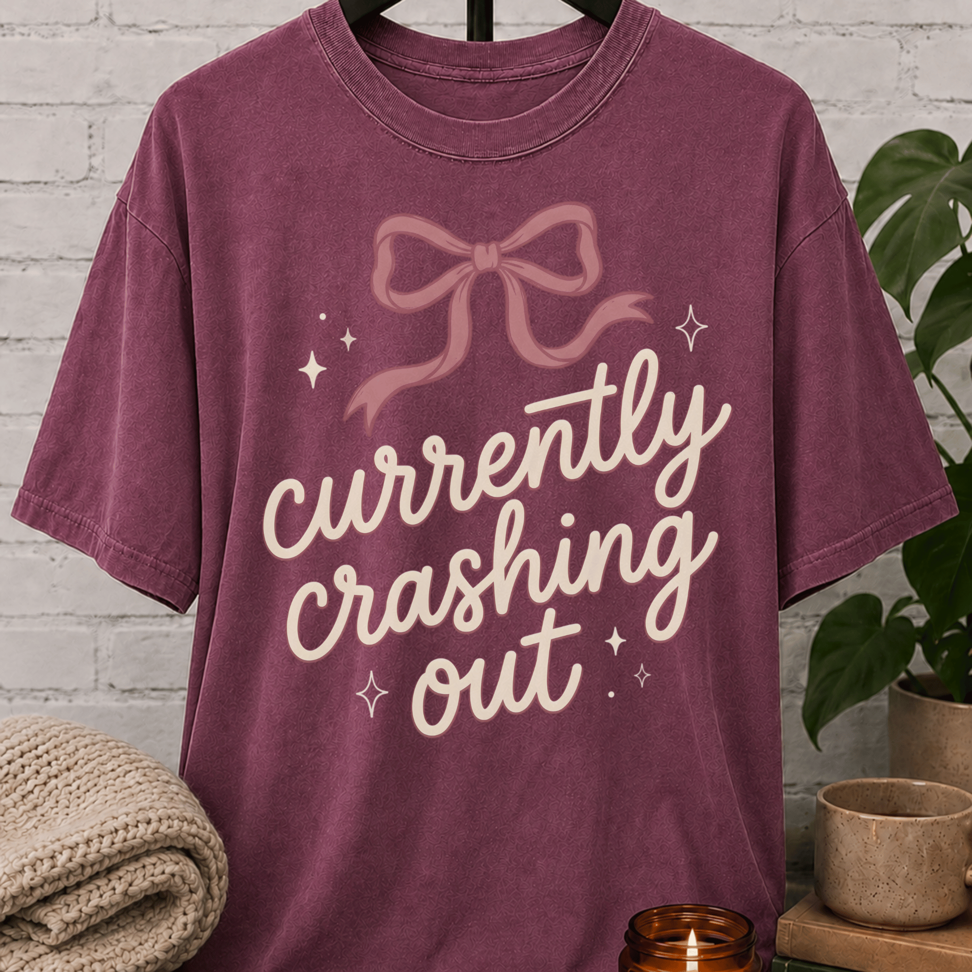 Currently Crashing Out Coquette T-Shirt