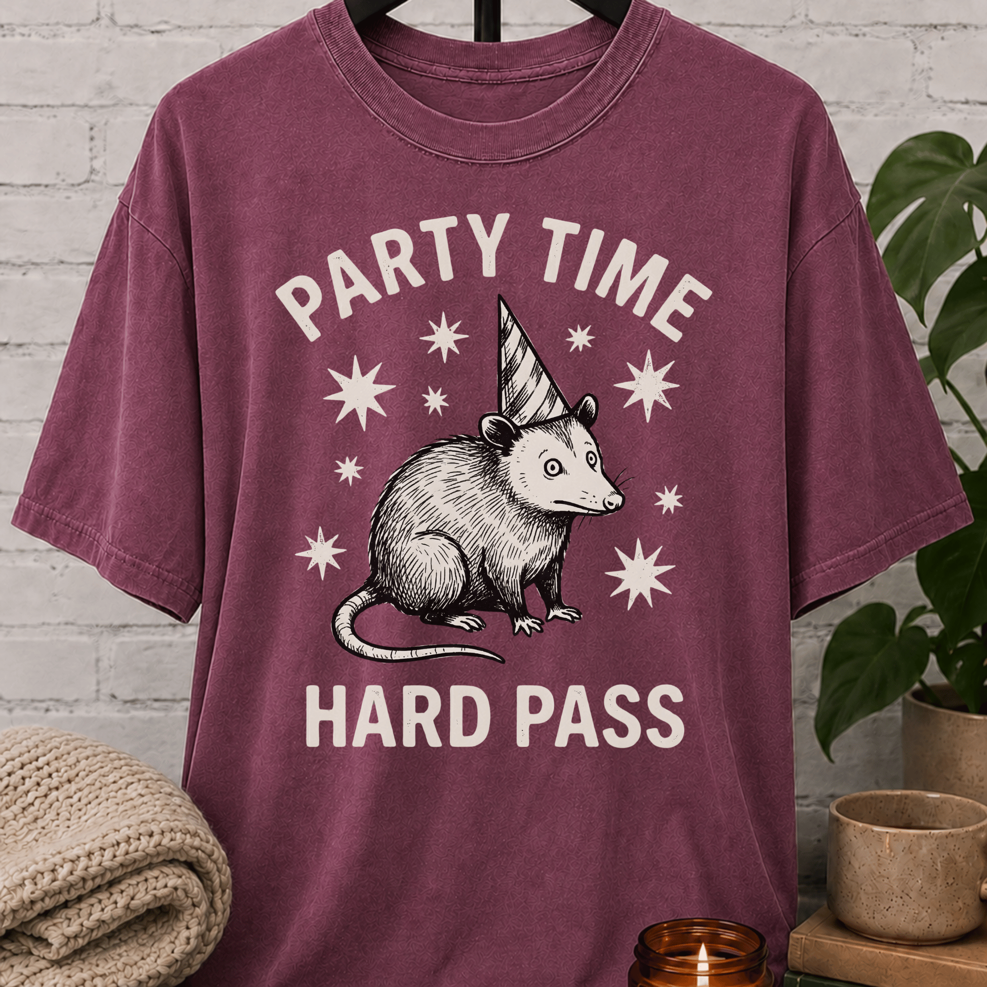Party Time Hard Pass Opossum T-Shirt