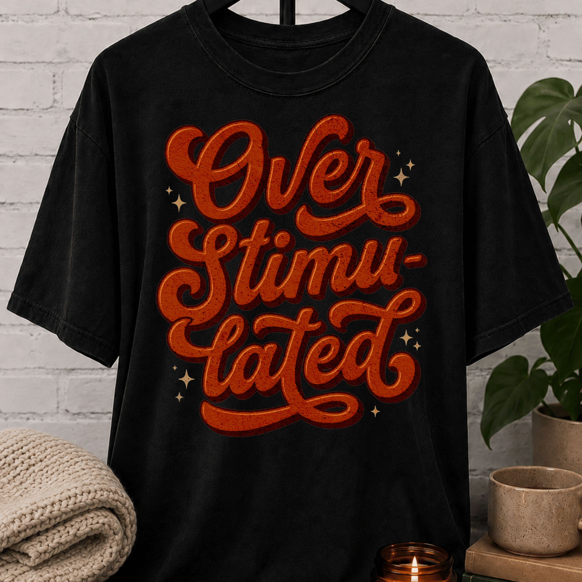 Overstimulated Retro Stacked T-Shirt