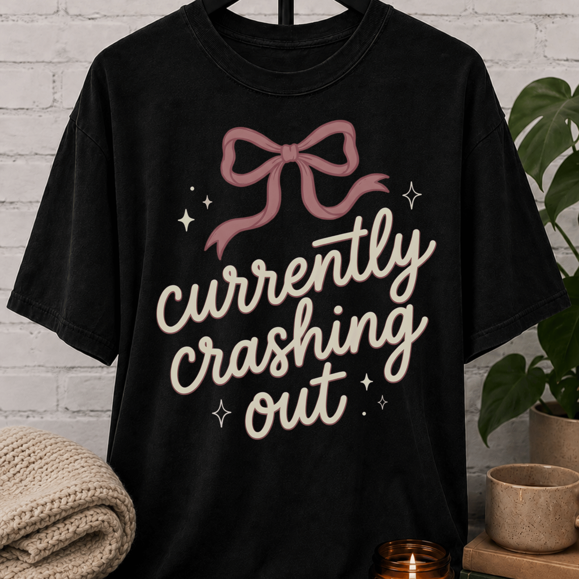 Currently Crashing Out Coquette T-Shirt