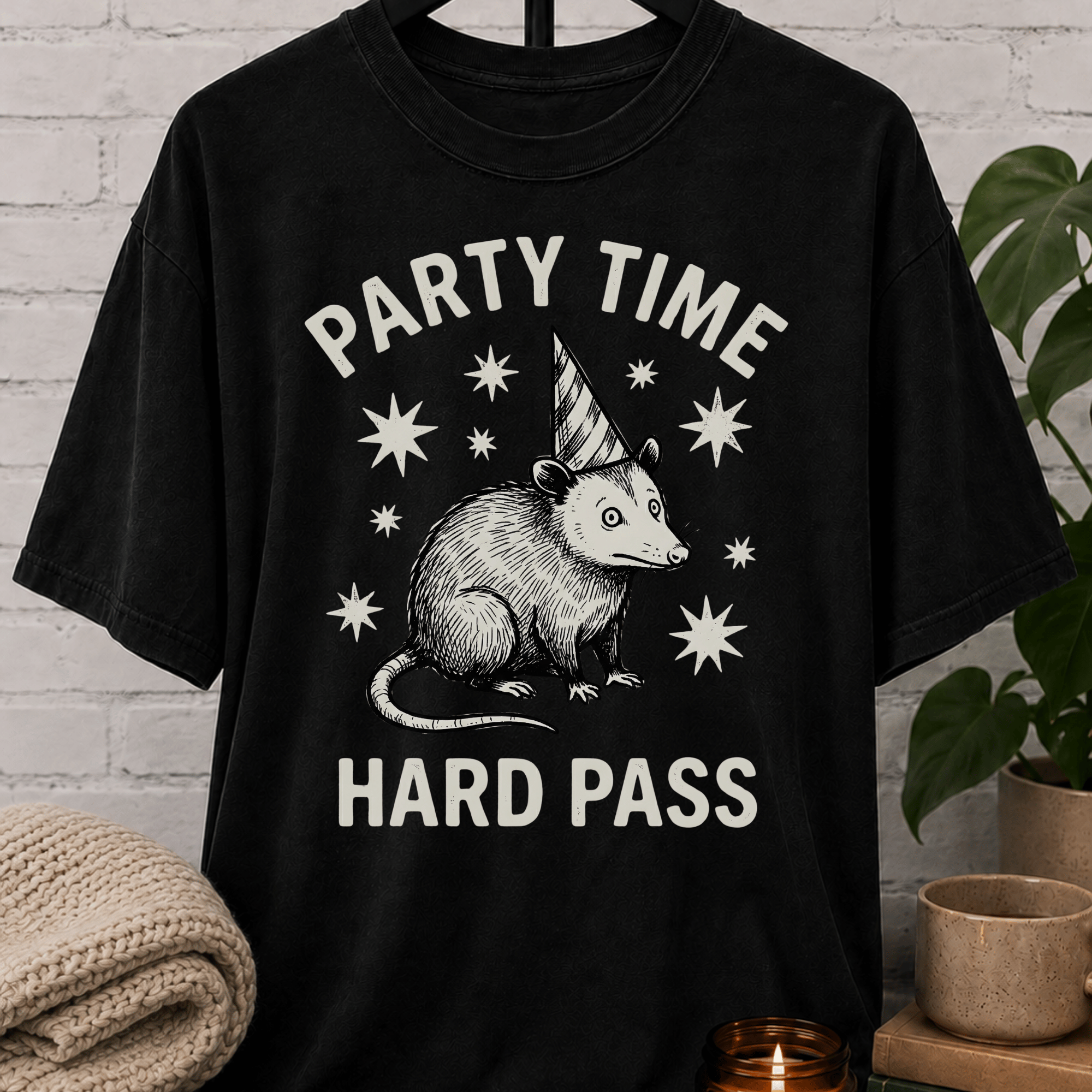Party Time Hard Pass Opossum T-Shirt