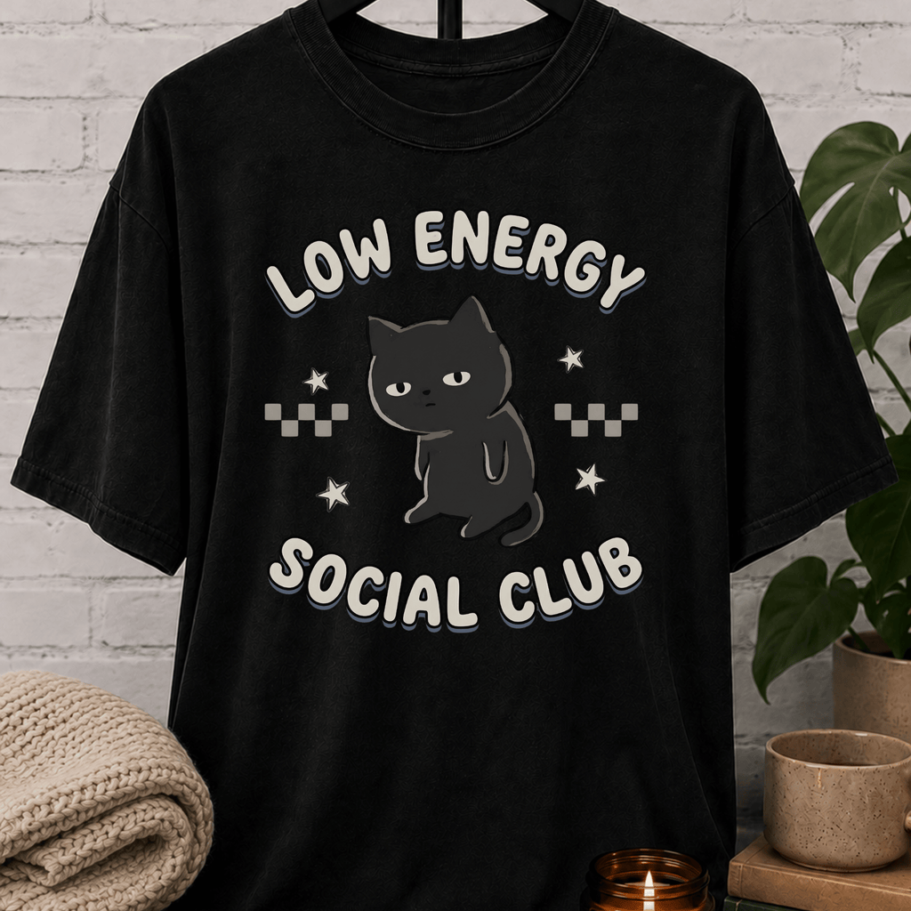 Low Energy Social Club Cat T-Shirt