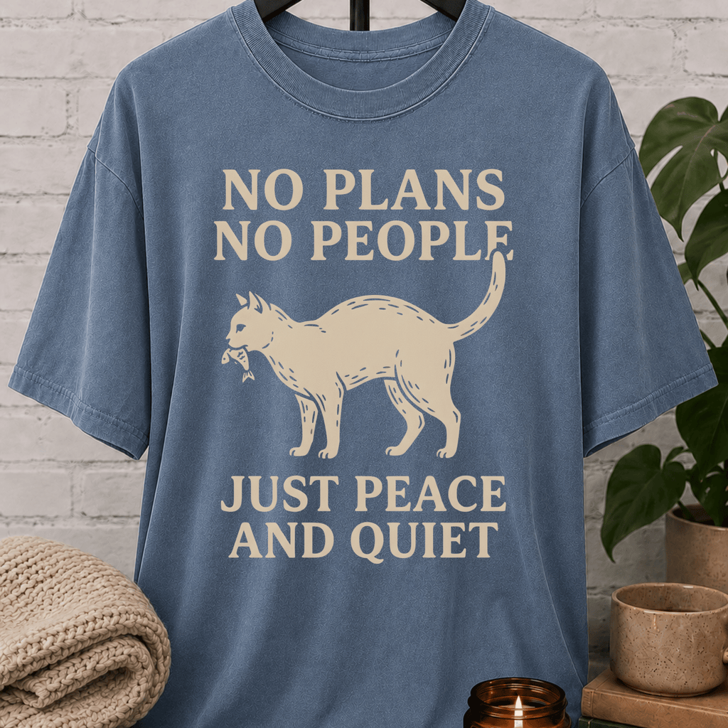 No Plans No People Cat T-Shirt