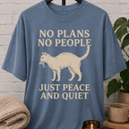 No Plans No People Cat T-Shirt