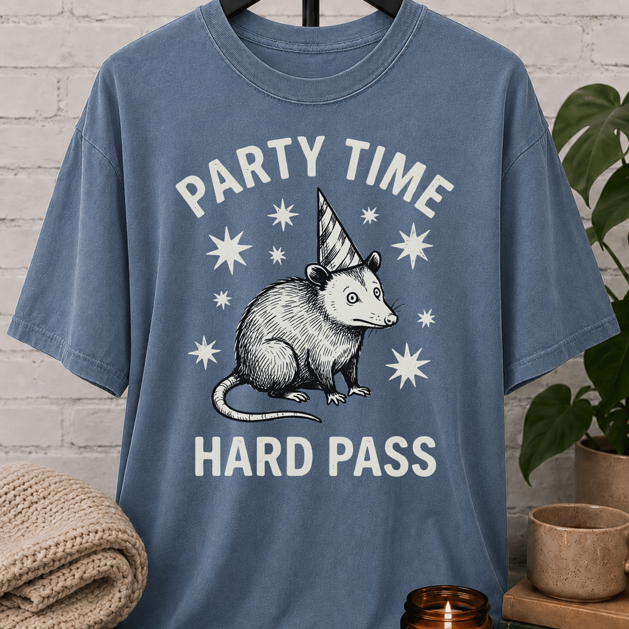 Party Time Hard Pass Opossum T-Shirt