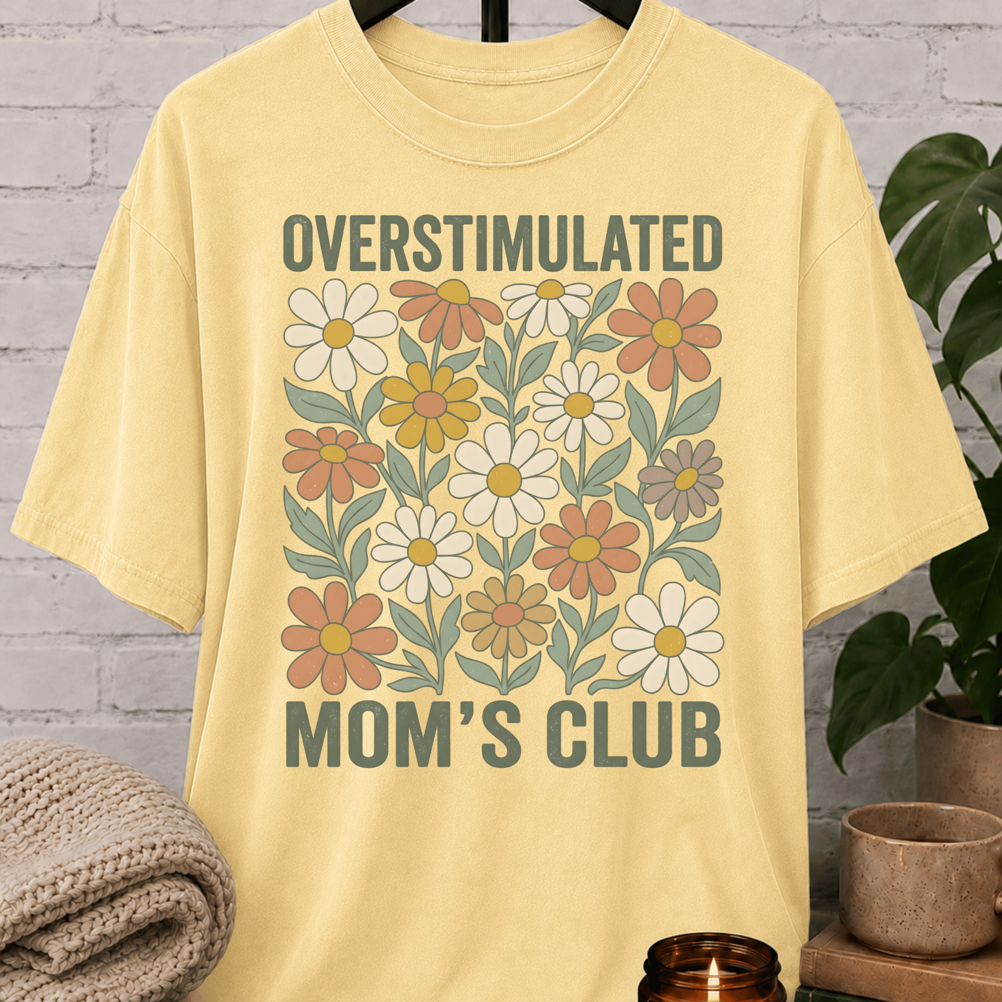 Overstimulated Mom's Club Floral T-Shirt