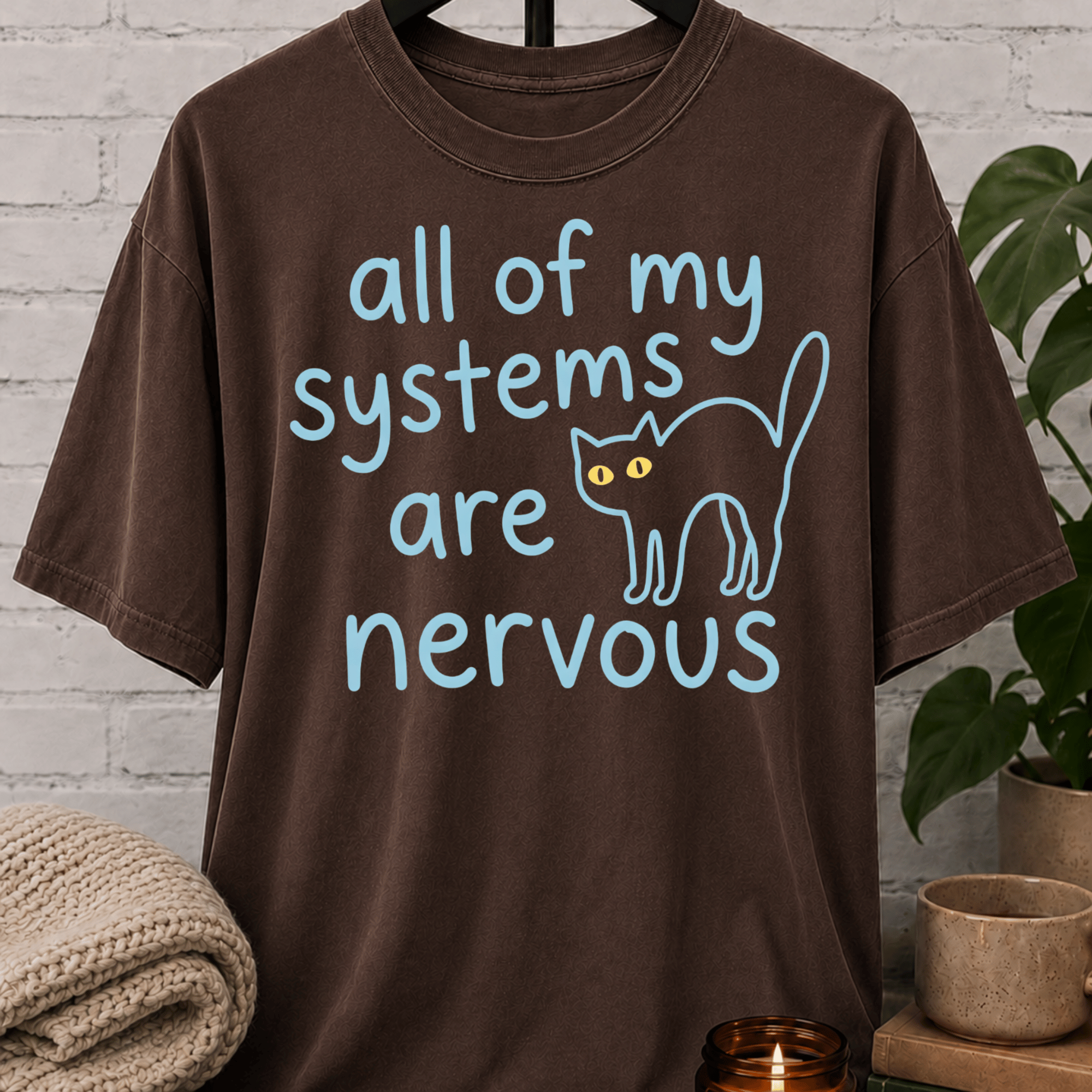 All My Systems Are Nervous Cat T-Shirt