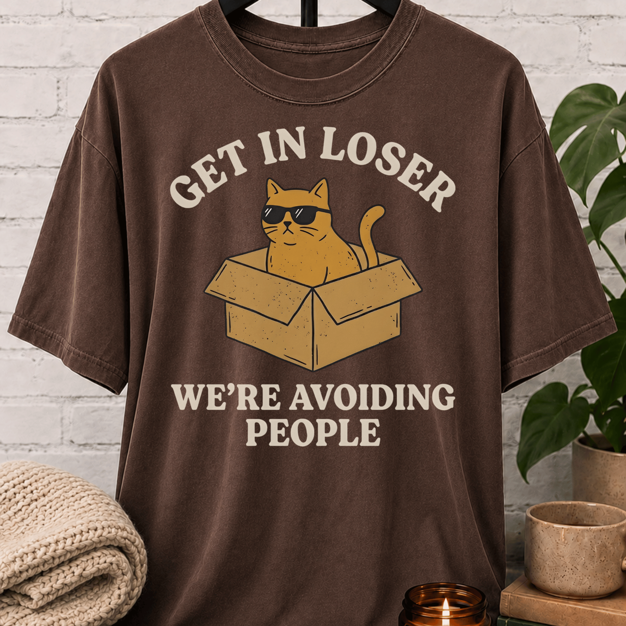 Get In Loser Avoiding People Cat T-Shirt