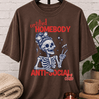 Certified Homebody Anti-Social Club Skeleton T-Shirt
