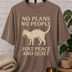 No Plans No People Cat T-Shirt