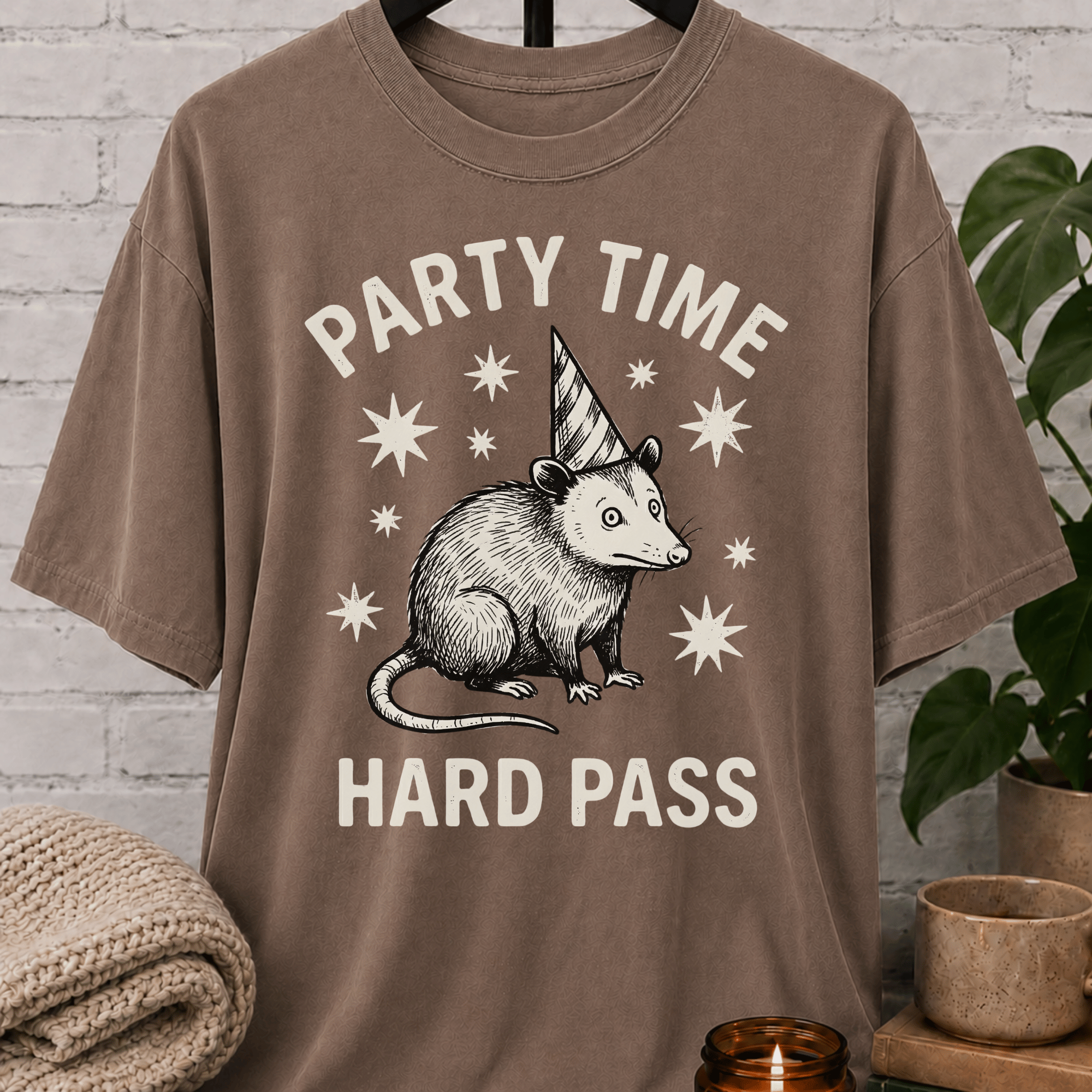 Party Time Hard Pass Opossum T-Shirt