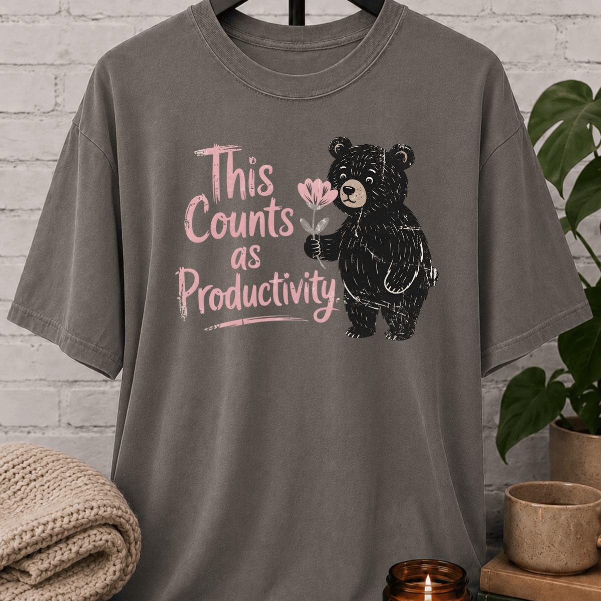 This Counts as Productivity Bear T-Shirt