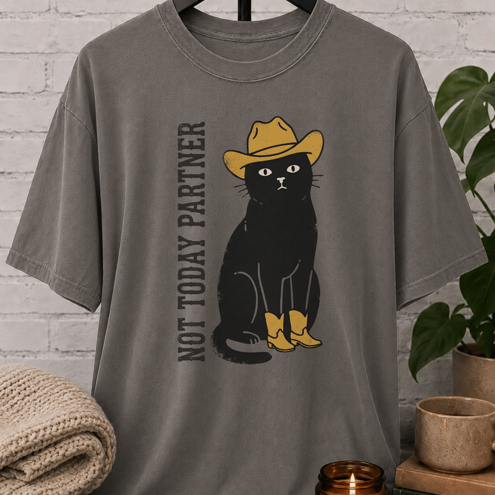 Not Today Partner Western Cat T-Shirt