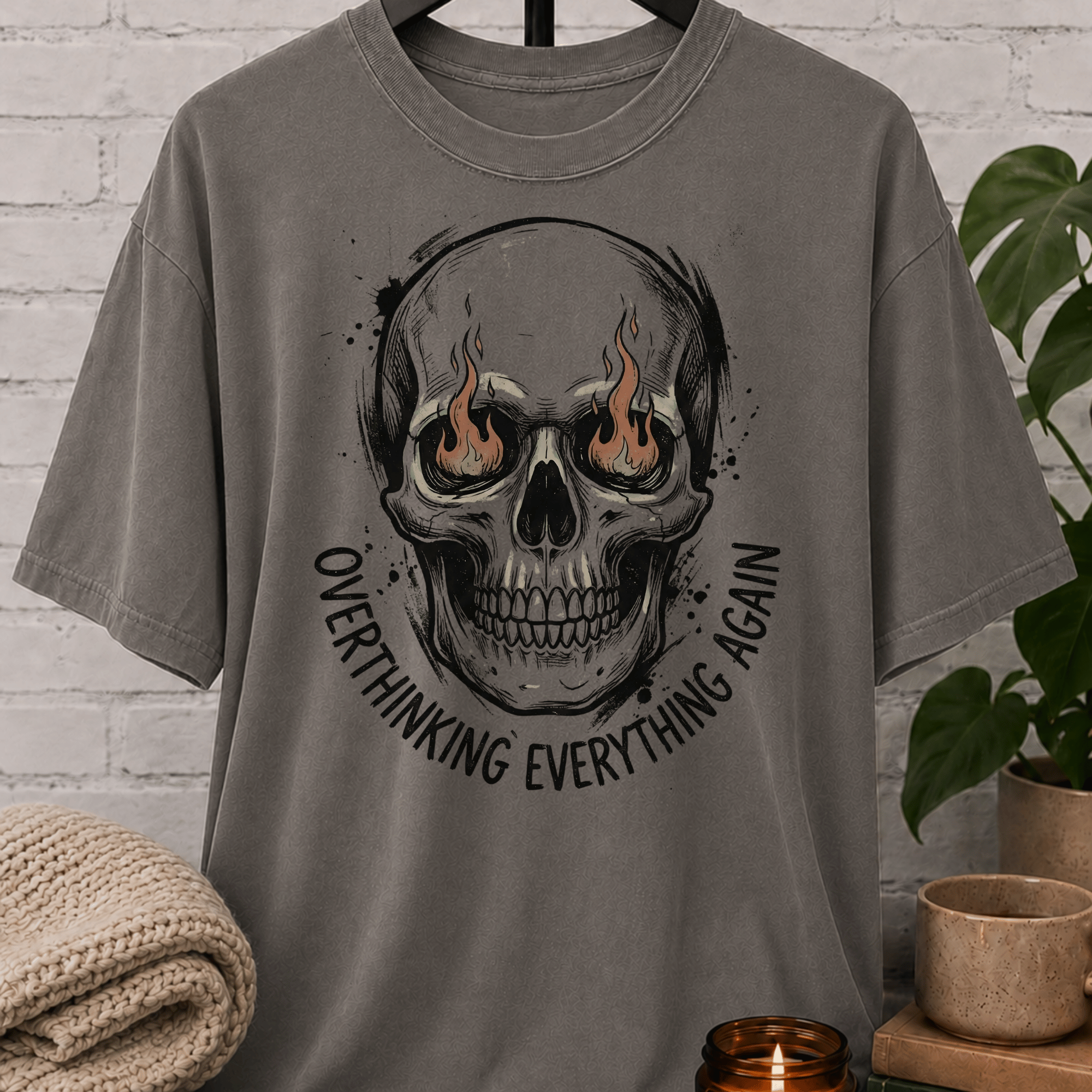 Overthinking Everything Skull T-Shirt