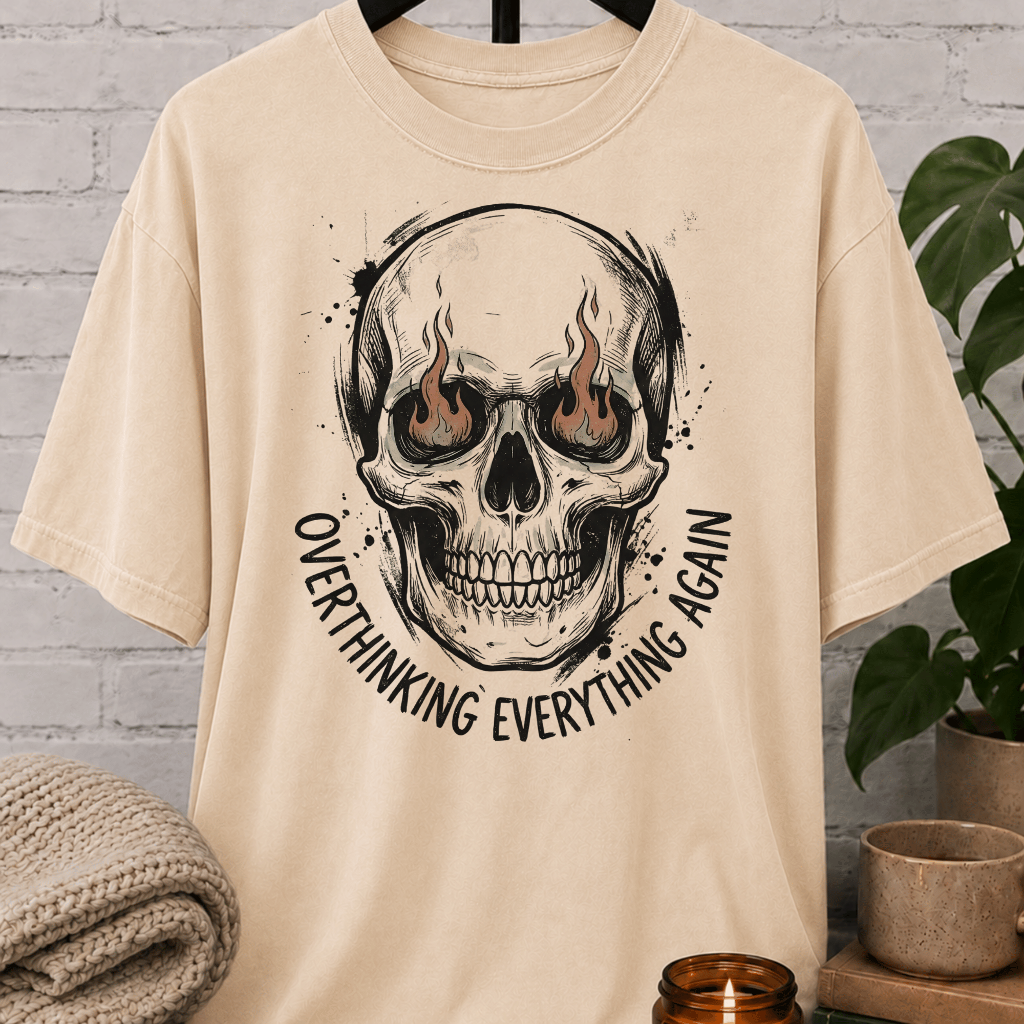 Overthinking Everything Skull T-Shirt