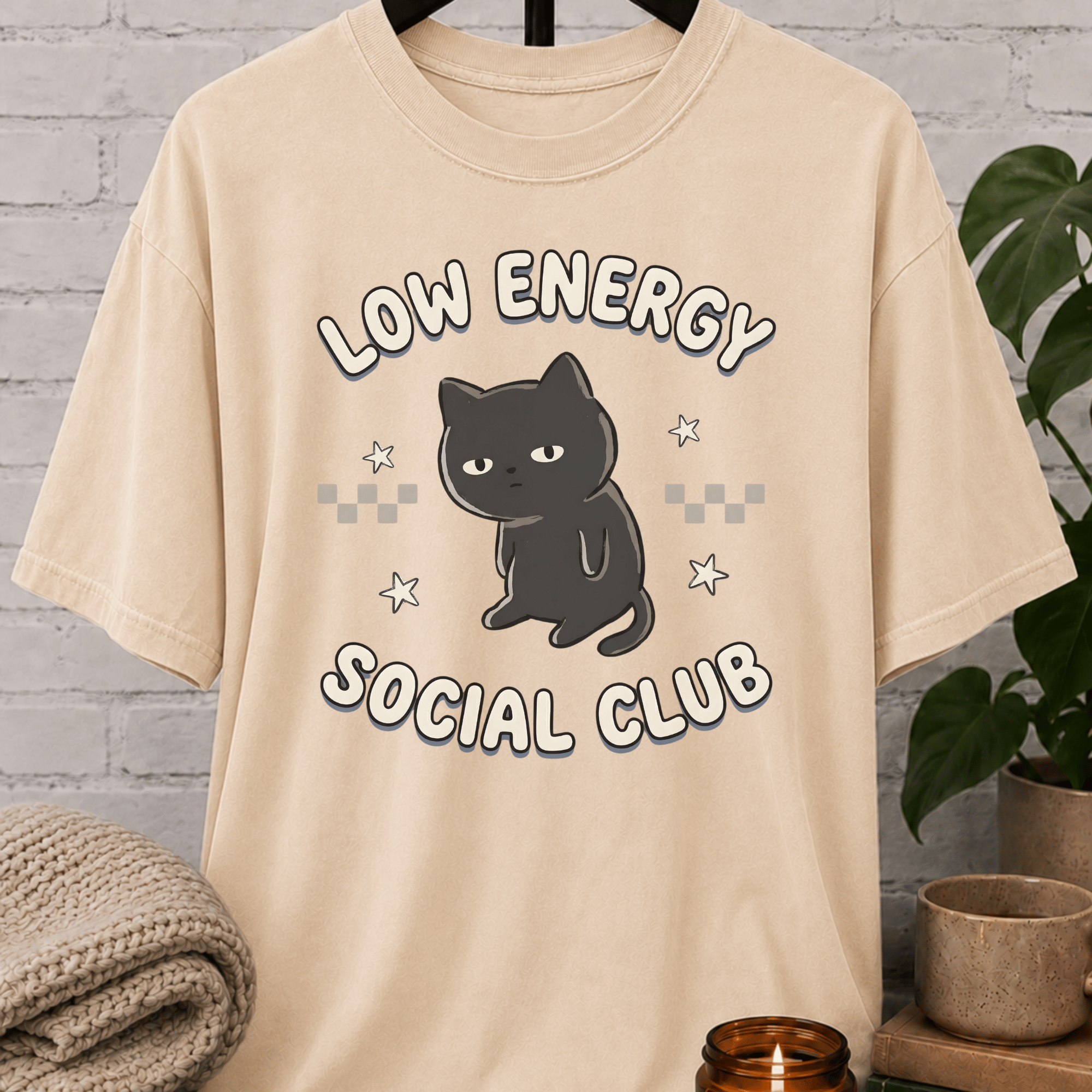 Low Energy Social Club Cat T-Shirt