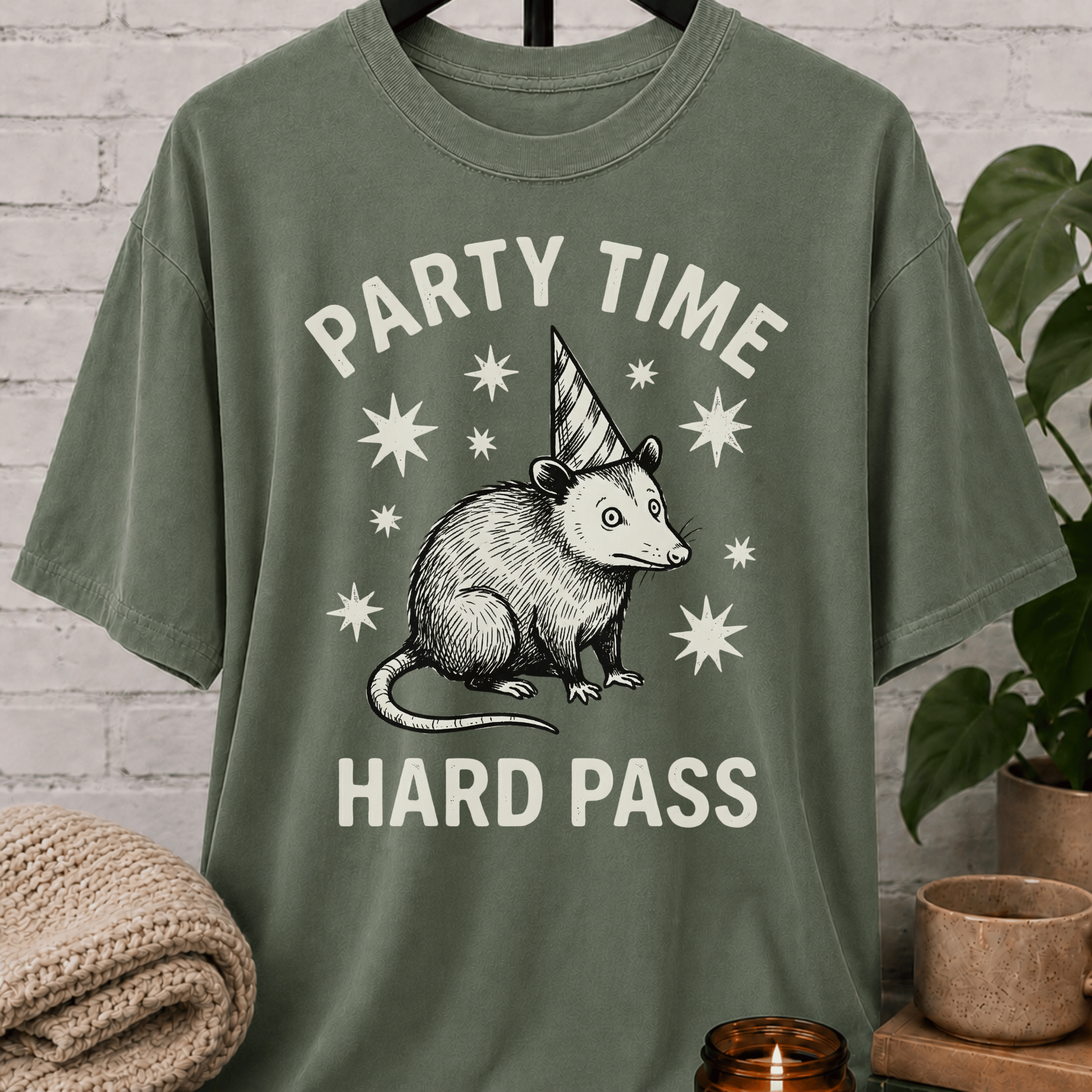 Party Time Hard Pass Opossum T-Shirt