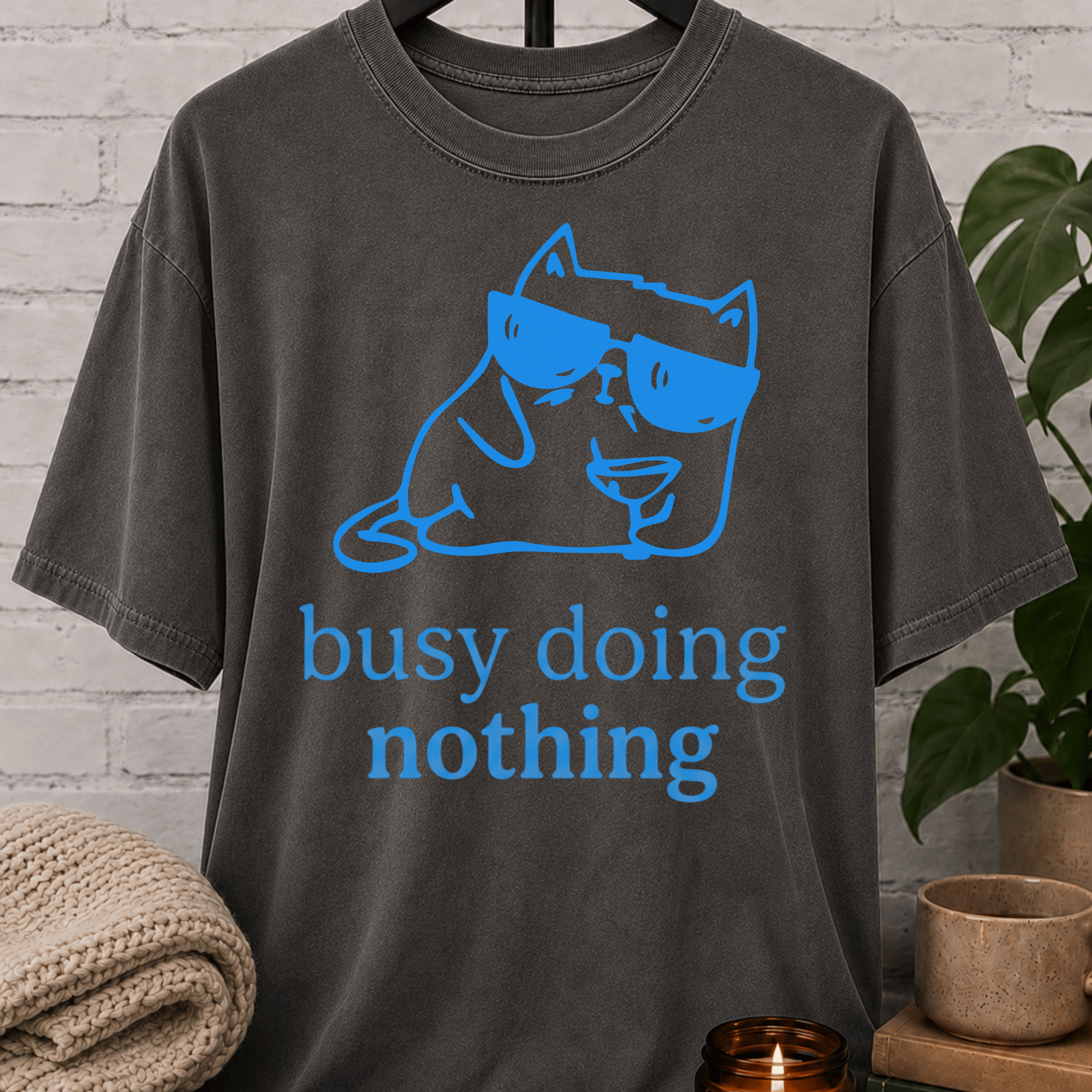 Busy Doing Nothing Cat T-Shirt