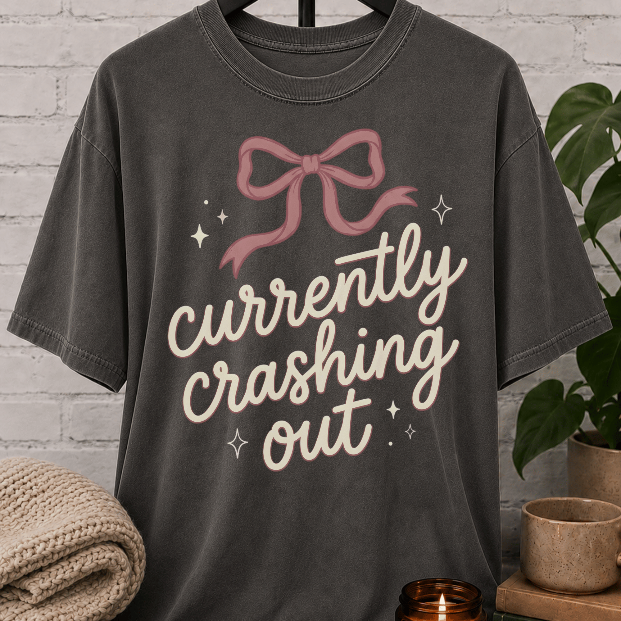 Currently Crashing Out Coquette T-Shirt