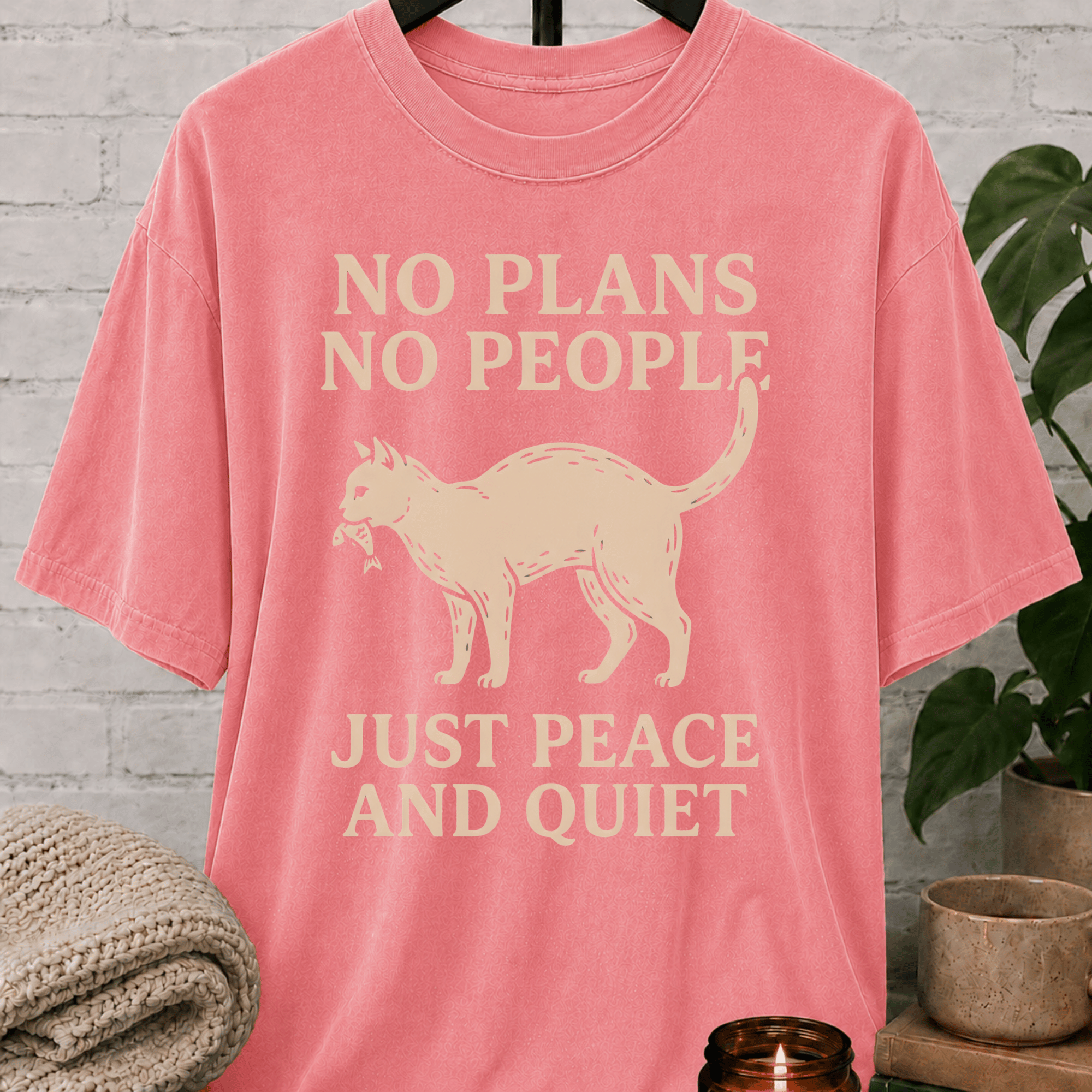 No Plans No People Cat T-Shirt
