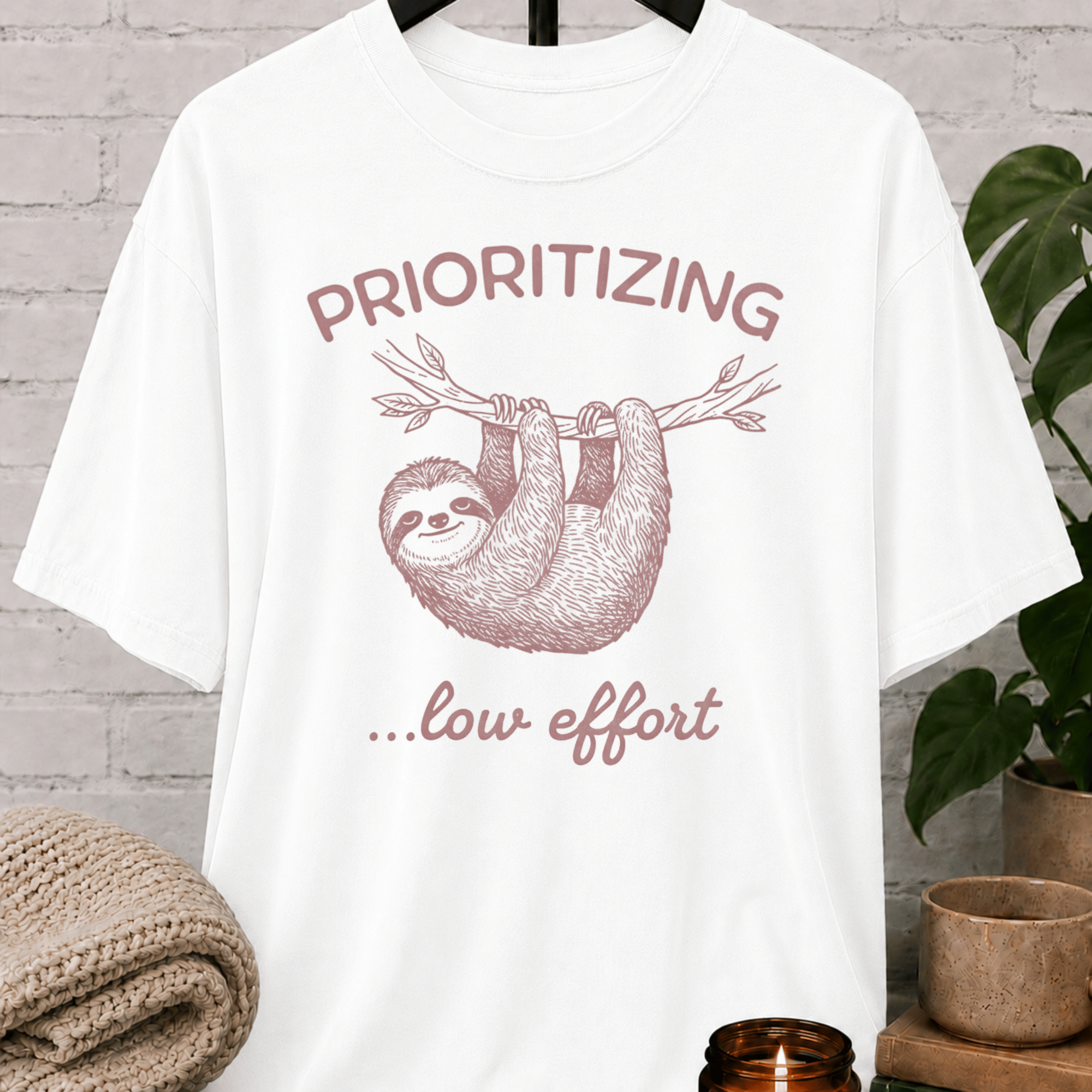 Prioritizing Low Effort Sloth T-Shirt
